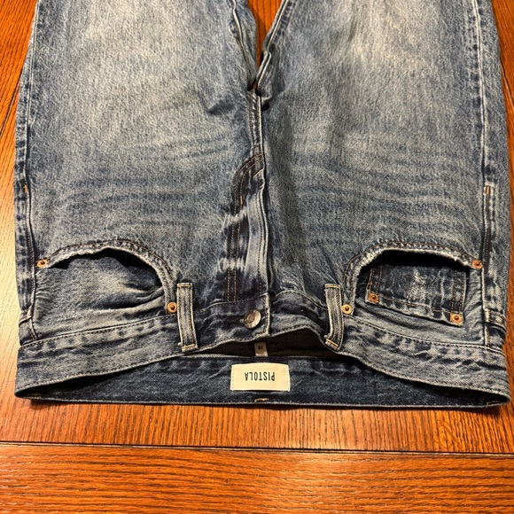 Pistola Women’s 28 High Rise Zip Up Medium Wash Straight Leg Baggy Jeans - Picture 4 of 7